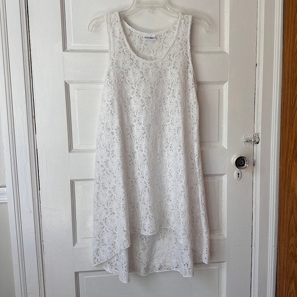 Profile by Gottex White Sheer Floral Lace Swim Coverup Dress Stretch Hi-Low Hem - Picture 14 of 16